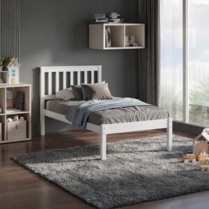 Otto Single Wooden Bed White